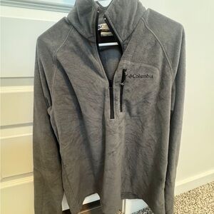 Columbia Gray Zip Up Sweater with High Collar
